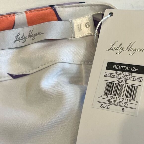 Lady Hagen Valencia Short White Floral Skort Sz 6 NWT MSRP $50 - Picture 3 of 5